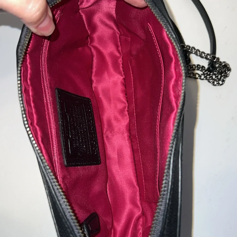 VTG 2013 Coach Poppy Flight Bag in Black‎ Python Embossed Leather Verifi…